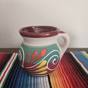 Mexican Handpainted Clay Jug Jarrito
